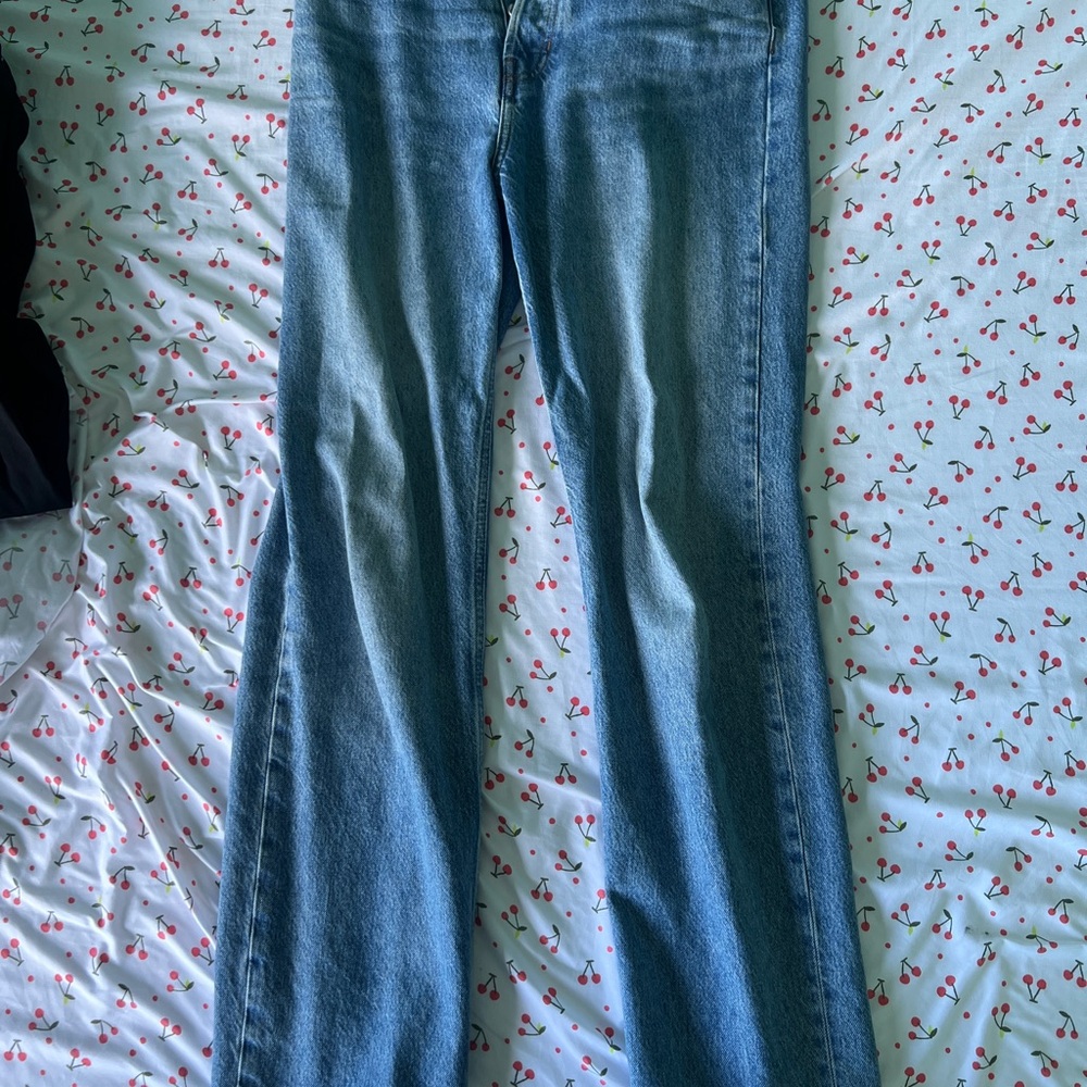 Cynthia high rise straight long jeans